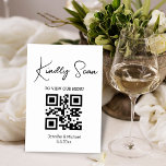 simple minimal  qr code wedding menu table number<br><div class="desc">simple minimal qr code wedding menu card</div>