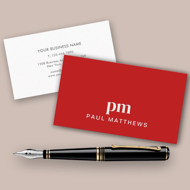 Simple Minimal Red Business Card (Creator Uploaded)