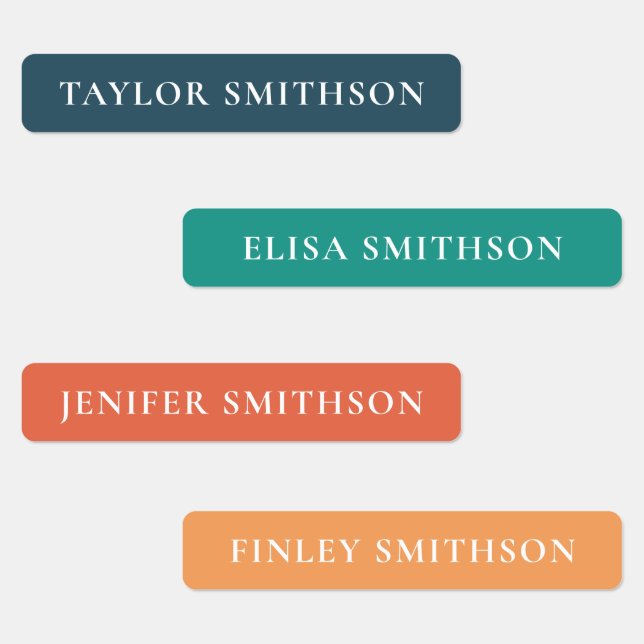     Simple Minimal Retro Colours Custom Name Schoo (Group)