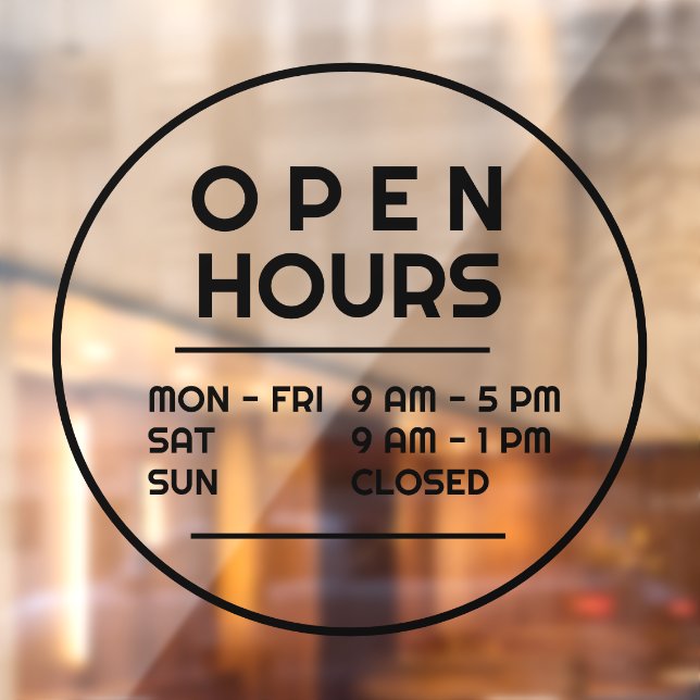 Simple Minimal Round Business Open Hours (Sheet 2)