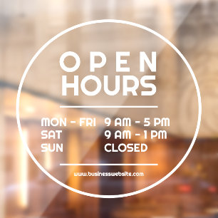 Simple Minimal Round Business Open Hours Window Cl