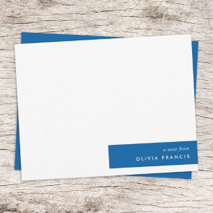 Simple Minimal Royal Blue Modern Colour Block Card