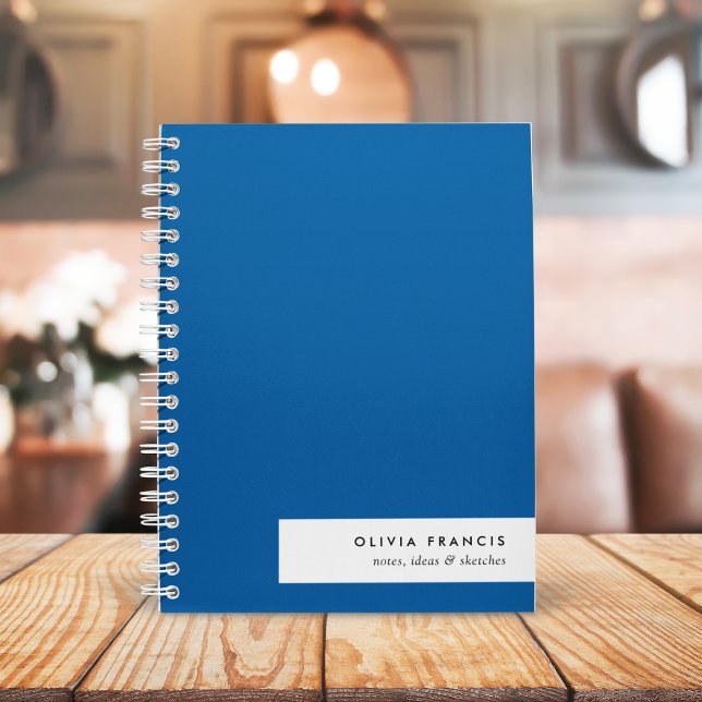 Simple Minimal Royal Blue Modern Colour Block Notebook (Creator Uploaded)