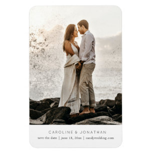 Simple Minimal Save the Date, One Large Photo Magnet
