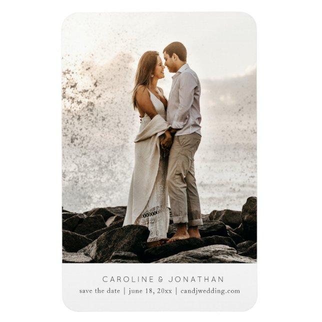 Simple Minimal Save the Date, One Large Photo Magnet (Vertical)