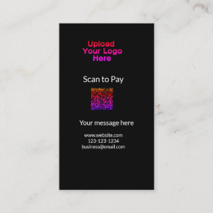 Simple minimal scan to pay Add QR logo website ema Business Card