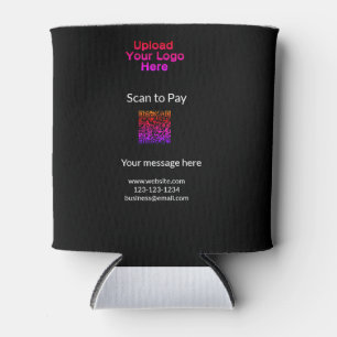 Simple minimal scan to pay Add QR logo website ema Can Cooler