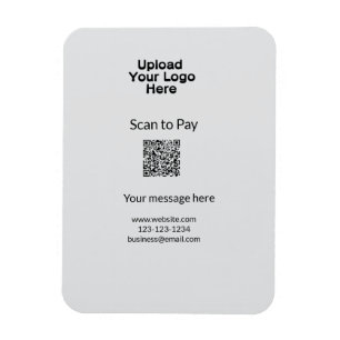 Simple minimal scan to pay Add QR logo website ema Magnet