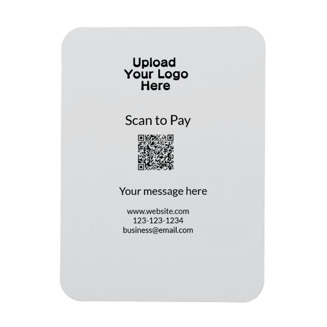Simple minimal scan to pay Add QR logo website ema Magnet (Vertical)