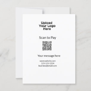 Simple minimal scan to pay Add QR logo website ema Postcard