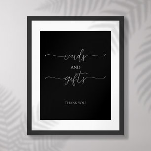 Simple Minimal Script Bridal Shower Cards & Gifts  Poster