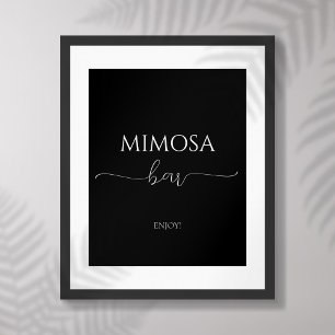 Simple Minimal Script Bridal Shower Mimosa Bar Poster