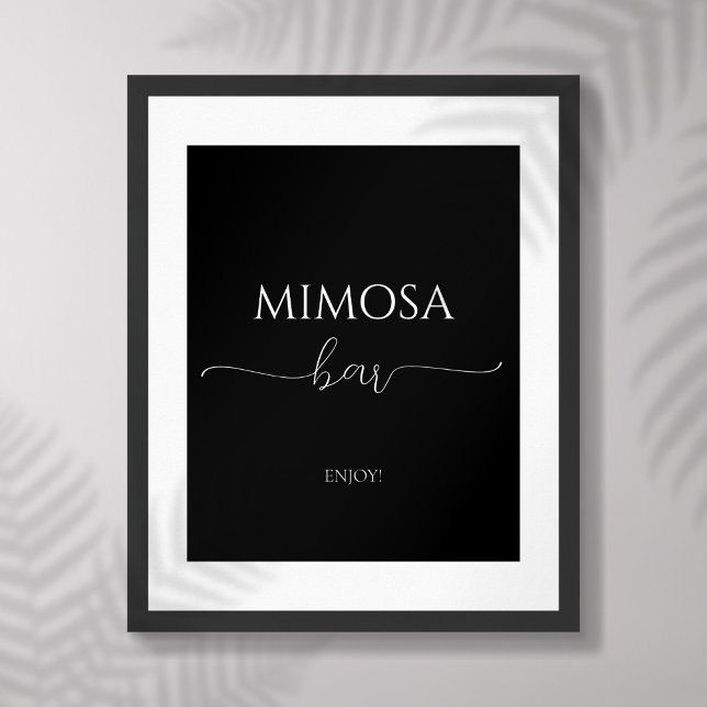 Simple Minimal Script Bridal Shower Mimosa Bar  Poster (Creator Uploaded)