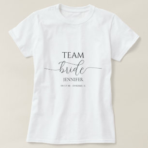 Simple Minimal Script Bridal Shower Team Bride T-Shirt