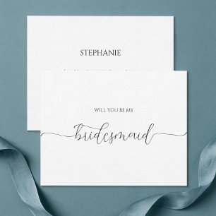 Simple Minimal Script Bridesmaid Proposal Card
