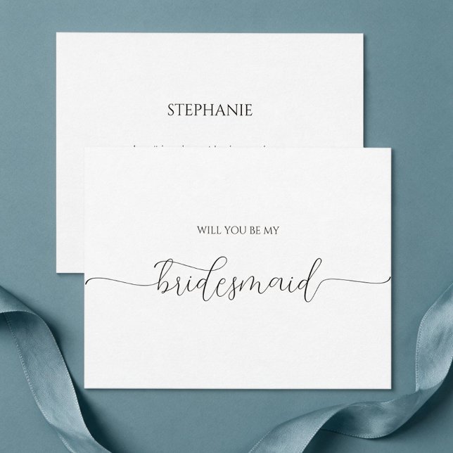Simple Minimal Script Bridesmaid Proposal Card (Creator Uploaded)