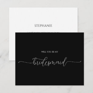 Simple Minimal Script Bridesmaid Proposal Card