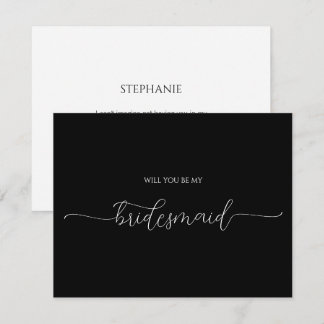 Simple Minimal Script Bridesmaid Proposal Card