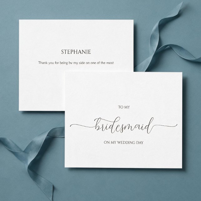 Simple Minimal Script Bridesmaid Thank You Card (Creator Uploaded)