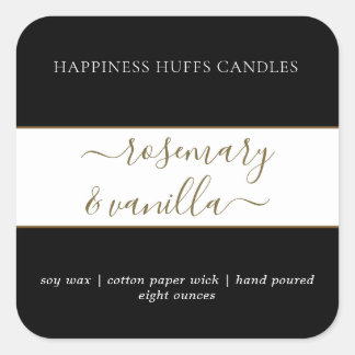 Simple Minimal Script Candle Label Square Sticker