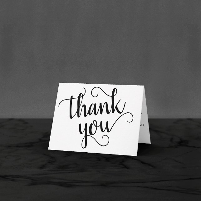 Simple Minimal Script | Classic Funeral Memorial Thank You Card (Creator Uploaded)