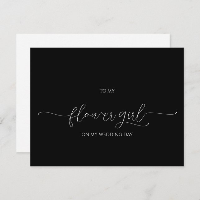 Simple Minimal Script Flower Girl Thank You Card (Front/Back)