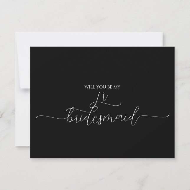 Simple Minimal Script Junior Bridesmaid Proposal Invitation (Front)