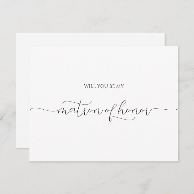 Simple Minimal Script Matron of Honour Proposal (Front/Back)