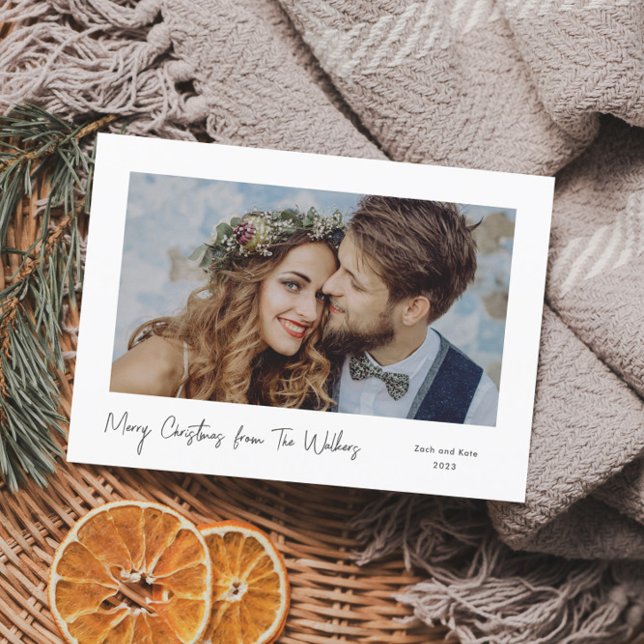 Simple Minimal Script Merry Christmas Holiday Card (Creator Uploaded)