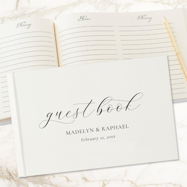 Simple Minimal Script Personalised Wedding Guest Book (Creator Uploaded)