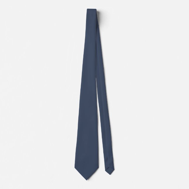 simple minimal solid color custom blue gray rich  tie (Front)