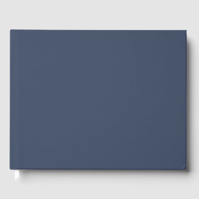 simple minimal solid colour custom blue grey rich  guest book (Front)