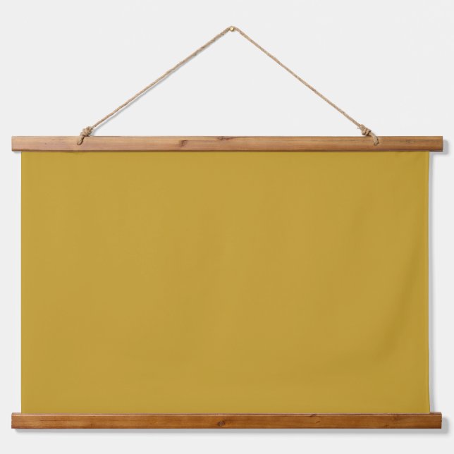 simple minimal solid colour custom mustard golden  hanging tapestry (Front)