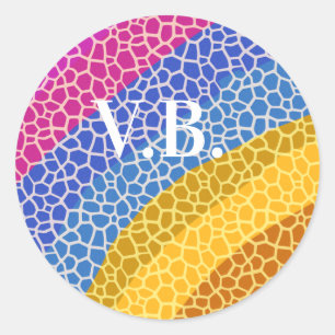 simple minimal solid colour custom personalised classic round sticker