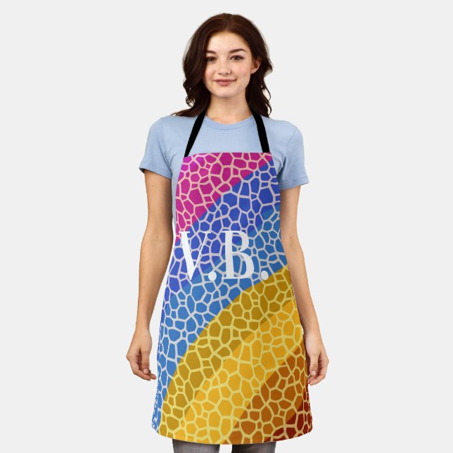 simple minimal solid colour custom personalised th apron (Worn)