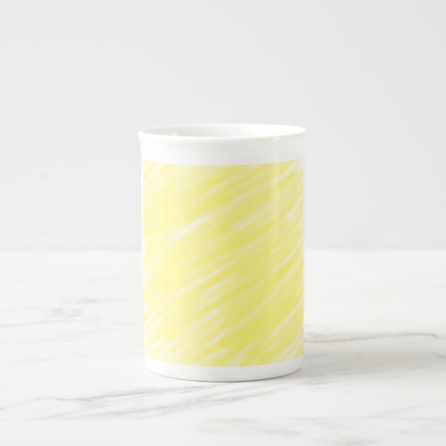 simple minimal solid colour custom yellow pastel a bone china mug (Front)