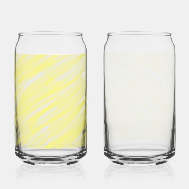 simple minimal solid colour custom yellow pastel a can glass (Front)