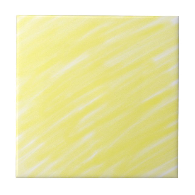 simple minimal solid colour custom yellow pastel a ceramic tile (Front)