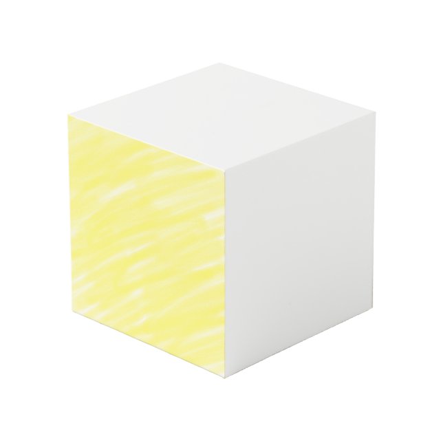 simple minimal solid colour custom yellow pastel a cube (Front Angled)