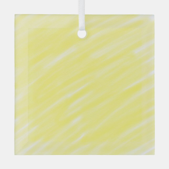 simple minimal solid colour custom yellow pastel a glass tree decoration (Front)