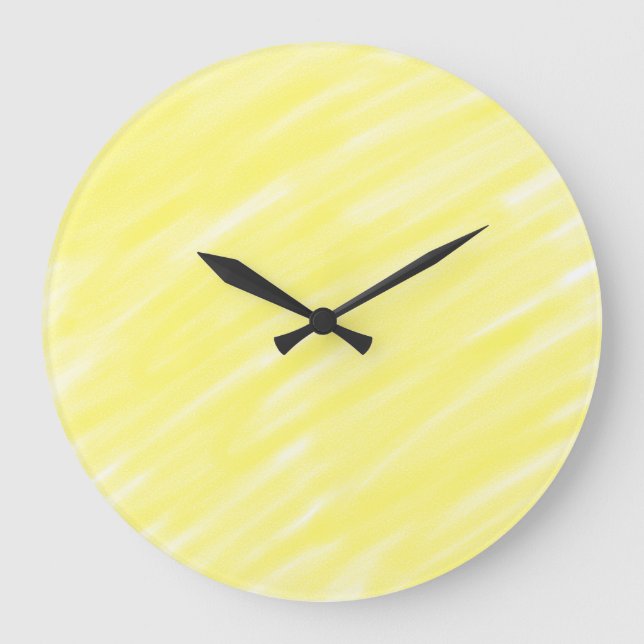 simple minimal solid colour custom yellow pastel a large clock (Front)