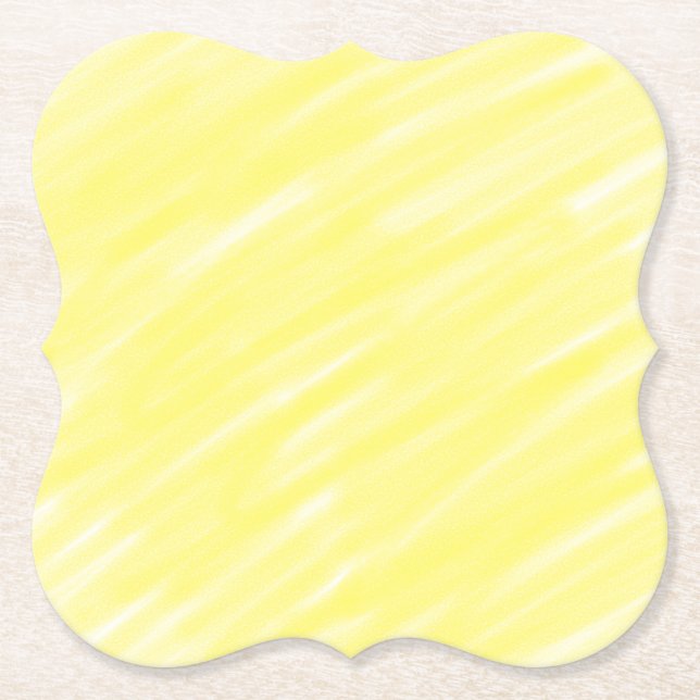 simple minimal solid colour custom yellow pastel a paper coaster (Front)