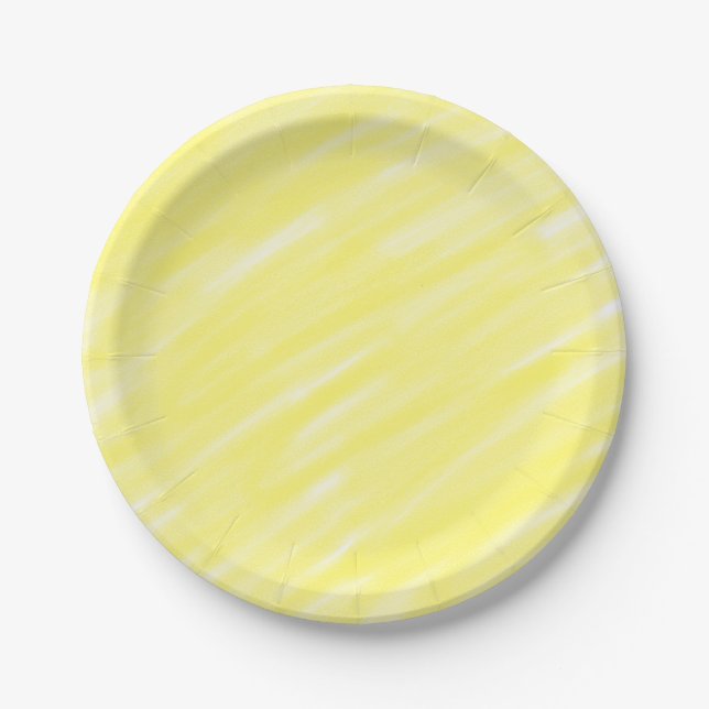 simple minimal solid colour custom yellow pastel a paper plate (Front)