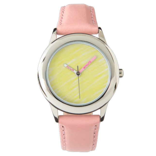 simple minimal solid colour custom yellow pastel a watch (Front)