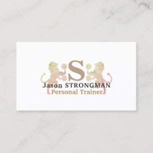 Simple minimal strong lion animal logo cover business card