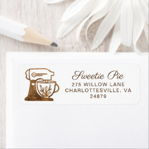 Simple & Minimal Style Bakery Rustic Stand Mixer Return Address Label