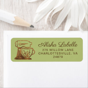 Simple & Minimal Style Bakery Rustic Stand Mixer Return Address Label