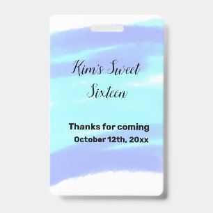 SIMPLE MINIMAL sweet sixteen elegant custom modern ID Badge