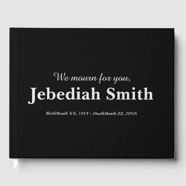 Simple & Minimal Sympathies Guestbook (Front)
