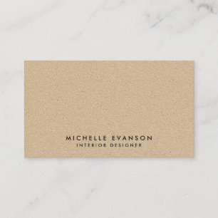 Simple Minimal Tan Kraft Look Rustic Business Card